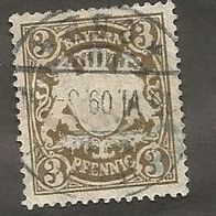 Briefmarke Altdeutschland Bayern 1889 - 3 Pfennig - Michel Nr. 60