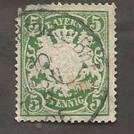 Briefmarke Altdeutschland Bayern 1889 - 5 Pfennig - Michel Nr. 61