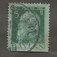 Briefmarke Altdeutschland Bayern 1911 - 5 Pfennig - Michel Nr. 77 I