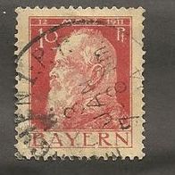 Briefmarke Altdeutschland Bayern 1911 - 10 Pfennig - Michel Nr. 78 I