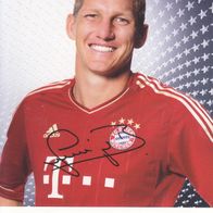 Bayern München Autogrammkarte Bastian Schweinsteiger Sterne