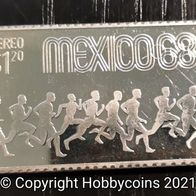 MED: Mexiko Briefmarke in Feinsilber