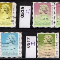 Hongkong (Asien) Mi. Nr. 514-I + 515-I (2fach)+ 516-I + 517-I -Kön. Elisabeth II. o <