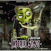 Bieretikett-Aufkleber "Russian Imperial Stout" Brauerei Ausbir Lipezk Zentralrussland