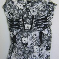 okay Kleid Sommerkleid mit Schnürung / Spagettiträger schwarz/ weiß, Gr. 38