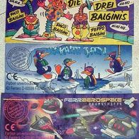 3 Beipackzettel, Die drei Baginis 1993, Eiskalte Typen 1996, Ferrae