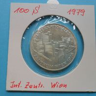 Österreich 1979 100 Schilling Silber Uno Wien