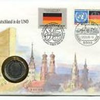 Numisbrief "Deutschland in der UNO" m. 2 DM BRD 1985G ##402