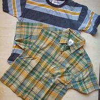 2 Sommer-Oberteile T-Shirt und kurzes Hemd für Jungen Gr. 104