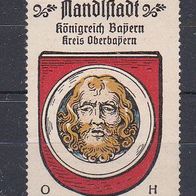 alte Reklamemarke - Wappen von Mandlstadt (205)