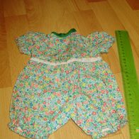 Puppen Kleidung Baby Born 40- 45 cm Overall Strampler Sommer grün bunt Spitze NEU