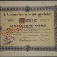 Lot 100 x E. A. Schwerdtfeger & Co. Aktiengesellschaft 1921 1000 Mark