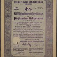 Lot 100 x Gelsenberg-Benzin Aktiengesellschaft 4,5 % Anleihe 1940 500 RM