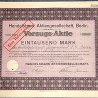Lot 100 x Handelsbank Aktiengesellschaft XII. Emmission 1923 1000 Mark
