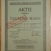 Lot 100 x Rheinische Spiegelglasfabrik 1922 1000 Mark