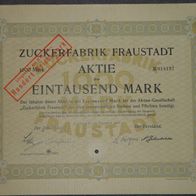 Lot 100 x Zuckerfabrik Fraustadt 1921 1000 Mark
