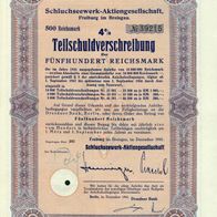 Lot 100 x Schluchseewerk-Aktiengesellschaft 4 % Anleihe 1941 500 RM