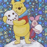 Panini Sammelbild Weihnachten mit Guten Disney Freunden Nr.165 Winnie Pooh Glitzer