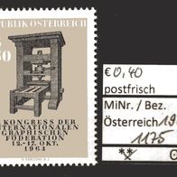 Österreich 1964 Kongress Graphische Föderation MiNr. 1175 postfrisch
