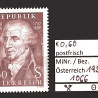 Österreich 1959 150. Todestag von Joseph Haydn MiNr. 1066 postfrisch