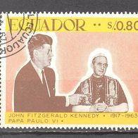 Ecuador, Papst Paul VI., Kennedy, 1967, 1 Briefm., gest., ungebr.