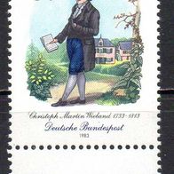 Bund BRD 1983, Mi. Nr. 1183, Christoph Martin Wieland, postfrisch #17079