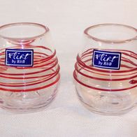 2 mundgeblasene Ritzenhof & Breker Flirt Teelichthalter / Becher / Vasen - Abrissglas