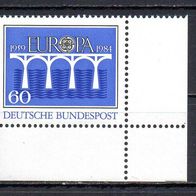 Bund BRD 1984, Mi. Nr. 1210, Europa 25 Jahre CEPT, postfrisch Ecke #17114