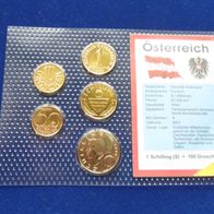 Österreich 1991 - 1998 Kursmünzen vergoldet
