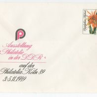 alter DDR- Ersttagsbrief von 1989 / "Ausstellung Philatelie der DDR in Köln" NEU
