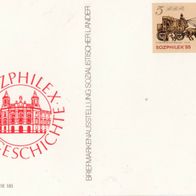 alte DDR Ersttagspostkarte "Sozphilex 1985 -Postgeschichte " / NEU! Ungelaufen !