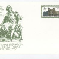 alte DDR Ersttagspostkarte "Nat. Briefmarkenausstellung Magdeburg 1989" / Neu !