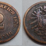 Deutsches Reich 2 Pfennig 1876 (C) ## D5-1B