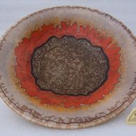 Braun-Orangene Keramik Schale, 50ger Jahre *