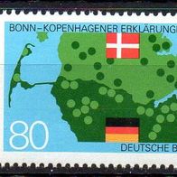 Bund BRD 1985, Mi. Nr. 1241, Bonn-Kopenhagen-Erklärung, postfrisch #17202