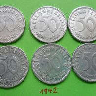 Deutschland BRD Deutsches Reich 1942 50 Pfennig Komplett