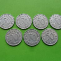 Deutschland BRD Deutsches Reich 1939 50 Pfennig Komplett A - J