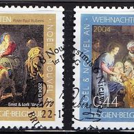 Belgien 3381 3382 gestempelt Weihnachten 2004 Gemneinschaftsausgabe