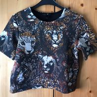 T-Shirt Gr. XS mit Aufdruck Tiger und Löwen (5077)