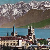 alte AK Lausanne - La Cathédrale et les Alpes (6552)