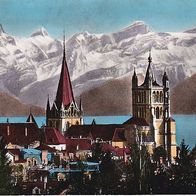 alte AK Lausanne - La Cathédrale et les Alpes (6555)
