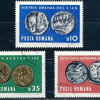 Alte Münzen aus Rumänien gestempelt 1972
