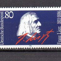 Bund BRD 1986, Mi. Nr. 1285, Todestag Franz Liszt, postfrisch #17346