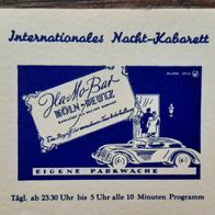 uralte Werbekarte Unterhaltungsmusik / Nachtkabarett/ Dokument v. 1954 Köln-Deutz