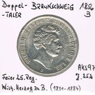 Braunschweig Silber Doppel-Taler 1856 B, Herzog (1831-1884 )