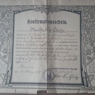 uralter Konfirmationsschein aus Plauen/ Syrau im Vogtland / Sachsen aus 1918 !!!!!