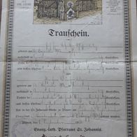 uralter Trauschein / Dokument aus Plauen/ Neundorf im Vogtland / Sachsen aus 1924 ! !