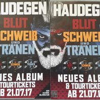 2 unbenutzte Werbe-Flyer der Haudegen "Blut Schweiß und Tränen" Tour 2017 !TOP !