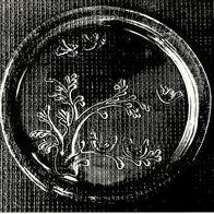 kleines rundes Glas-Tablett mit Baum-Struktur, ca. 27,5 cm Durchmesser