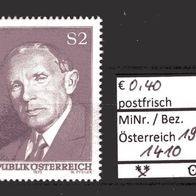 Österreich 1973 50. Todestag von Alfons Petzold MiNr. 1410 postfrisch